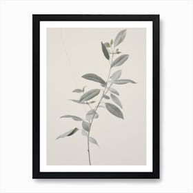 Green Leaf Vintage Art Print