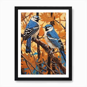 Art Nouveau Birds Poster Blue Jay 4 Art Print
