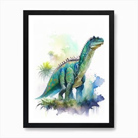 Iguanodon 1 Watercolour Dinosaur Art Print