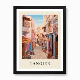 Tangier Morocco 1 Vintage Pink Travel Illustration Poster Art Print