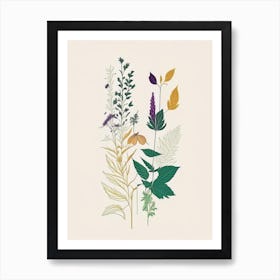 Catnip Spices And Herbs Minimal Line Drawing 2 Art Print