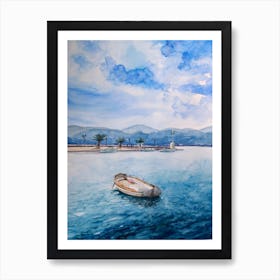 Watercolour Of A Seascape Art Print