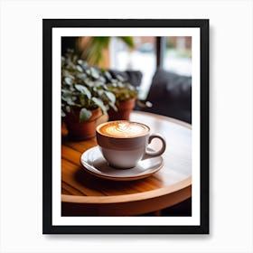 Coffee Cup On A Wooden Table 2 Art Print