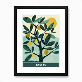 Banyan Tree Flat Illustration 4 Poster Art Print