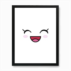 Kawaii Smiley Face Art Print