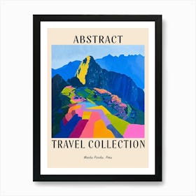 Abstract Travel Collection Poster Machu Picchu Peru 4 Art Print