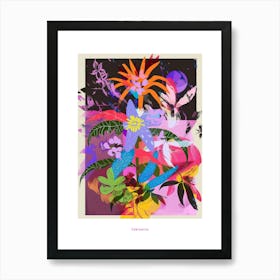 Edelweiss 2 Neon Flower Collage Poster Art Print