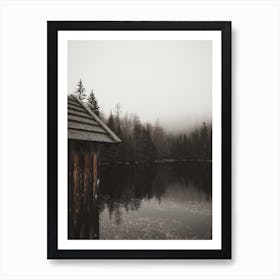 Old Cabin On Lake Art Print