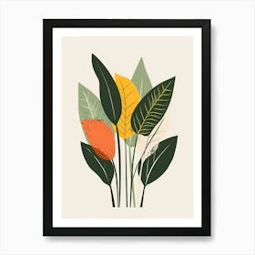 Prayer Plant Minimalist Illustration 6 Art Print