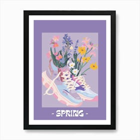 Spring Poster Retro Sneakers With Flowers 90s 4 Art Print