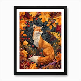 Solitary Fox In The Autumn 8 Art Print