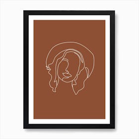 Glam Minimal Line Portrait Art Print