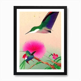 Hummingbird Japanese 3, Ukiyo E Style Art Print