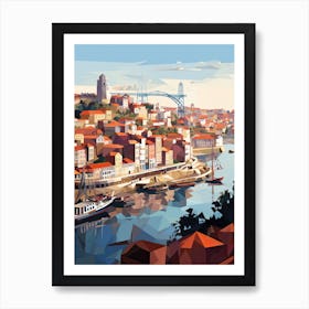 Porto, Portugal, Geometric Illustration 4 Art Print