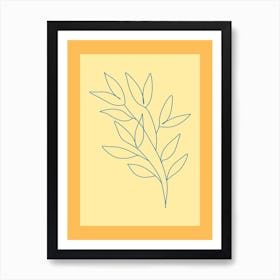 Yellow And Blue Floral Art Print