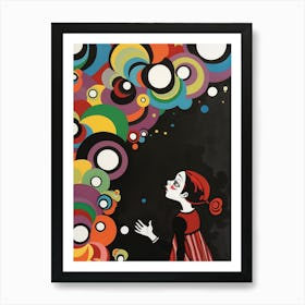 Girl With Bubbles Art Print