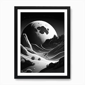 Lunar Landscape Noir Comic 2 Art Print