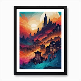 Chinese City Art Print