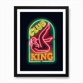 Neon Lights Club King Art Print