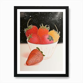 Art Deco Strawberry Still Life 2 Art Print