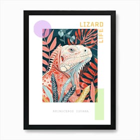 Rhinoceros Iguana Abstract Modern Illustration 6 Poster Art Print