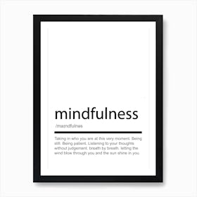 Mindfulness Text Poster Art Print