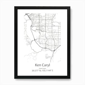 Ken Caryl,United States Minimalist Map Art Print