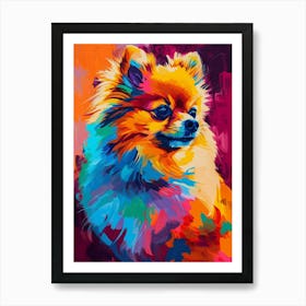 Pomeranian dog colourful Painting Art Print