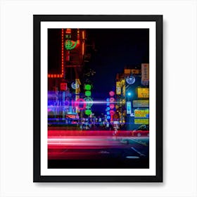 Neon night city: Tokyo, Japan (synthwave/vaporwave/retrowave/cyberpunk) — aesthetic poster Art Print