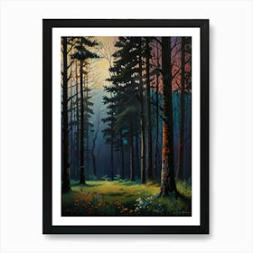 Forest At Dusk Art Print