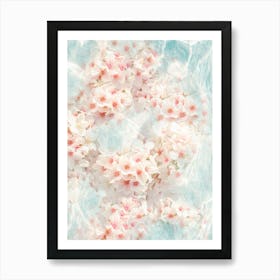 Spring Vibes - Pool Water Sakura Blossom Flowers Art Print