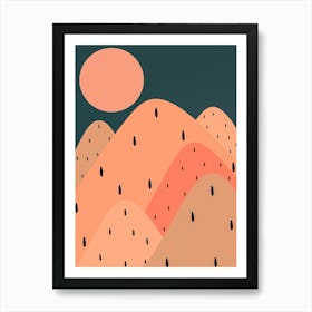 Peach Fuzz Hills Art Print