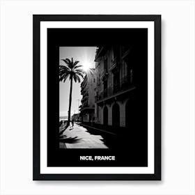 Poster Of Nice, France, Mediterranean Black And White Photography Analogue 2 Art Print