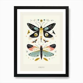 Colourful Insect Illustration Firefly 2 Poster Art Print