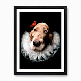Shy Dog Lady Dora Pet Portraits Art Print