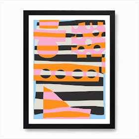 Abstract Stripe Minimal Collage 6 Art Print
