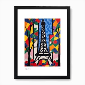 Eiffel Tower Paris Matisse Style 4 Watercolour Travel Poster Art Print