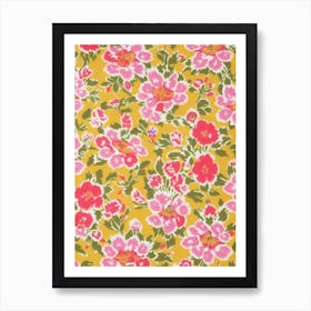 Foxglove Floral Print Retro Pattern2 Flower Art Print