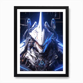 Cyborg Shark Art Print