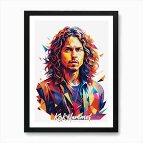 Kirk Hammet, Metallica 01 Portrait Music Icon Style WPAP Pop Art Art Print