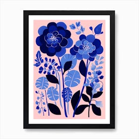 Blue Flower Illustration Hydrangea 6 Art Print