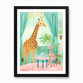 Animals Having Tea   Jiraffe 0 Art Print