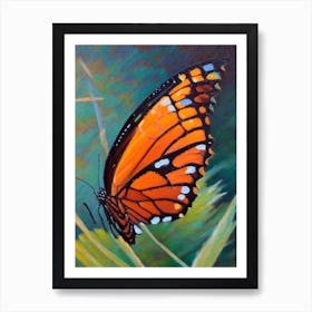 Monarch Butterfly Oil Painting 1 Art Print