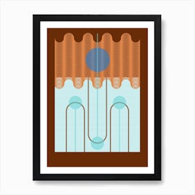 Fields Brown Geometric Abstract Art Print