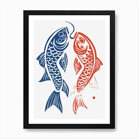 Chinese Zodiac Fish Art Print