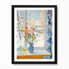 The Windowsill Of Aspen   Usa Snow Inspired By Matisse 1 Art Print