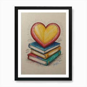 Heart Of Books Art Print