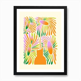 Flower Vase Orange Art Print