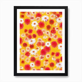 Echinacea Floral Print Retro Pattern 1 Flower Art Print