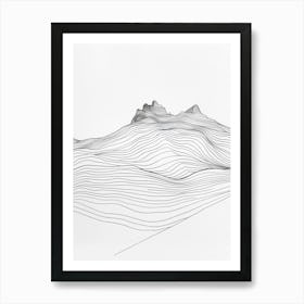 Mount Rainier Usa Line Drawing 3 Art Print